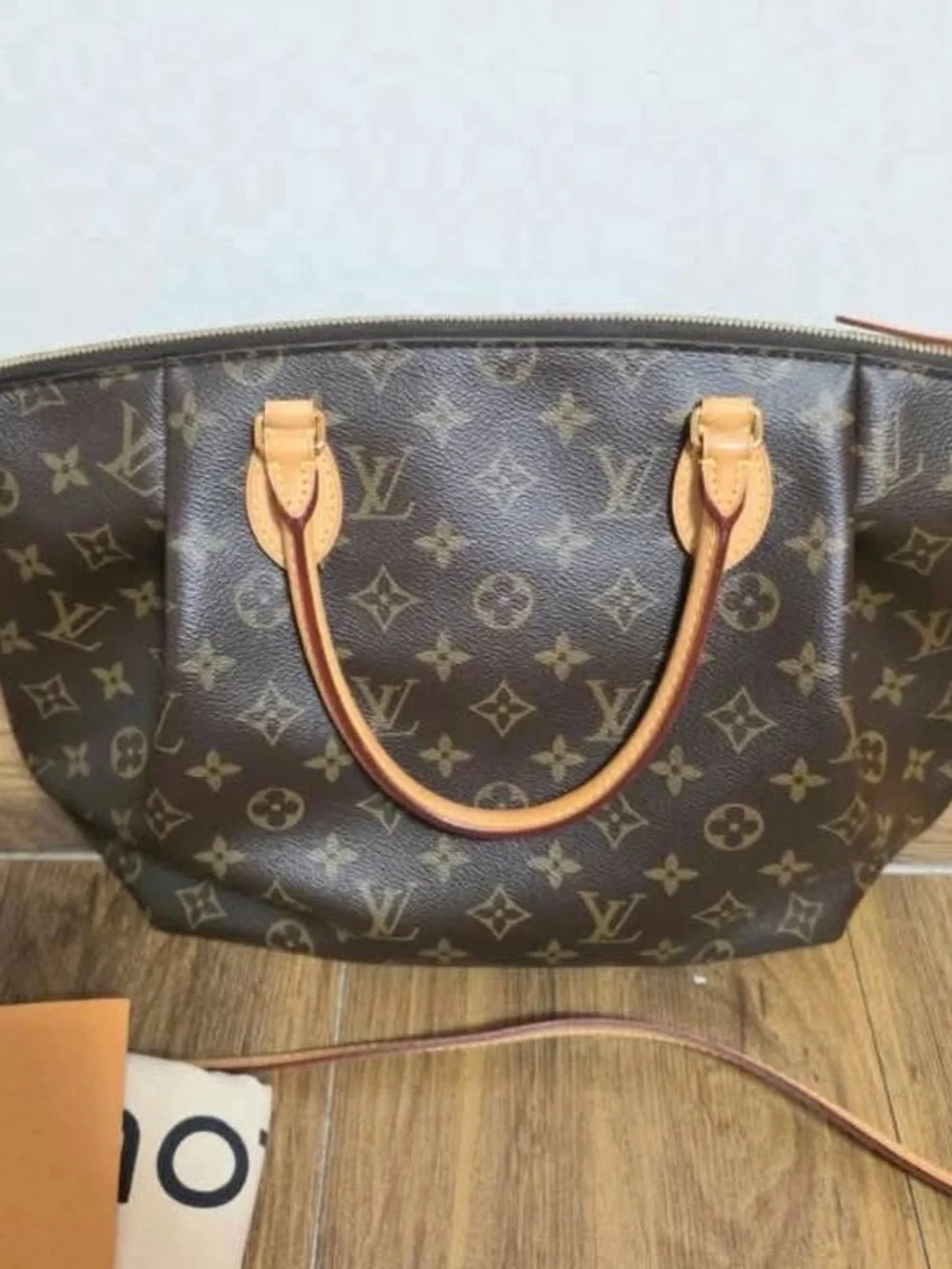 Louis Vuitton Monogram Canvas Satchel with Tan Vachetta Trim